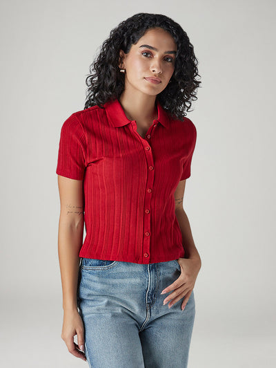 levi's Women's Textured Slim Fit Ribbed Shirt-picture-21