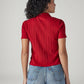 Women's Textured Slim Fit Ribbed Shirt - Back View