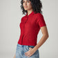 Women's Textured Slim Fit Ribbed Shirt - Side View