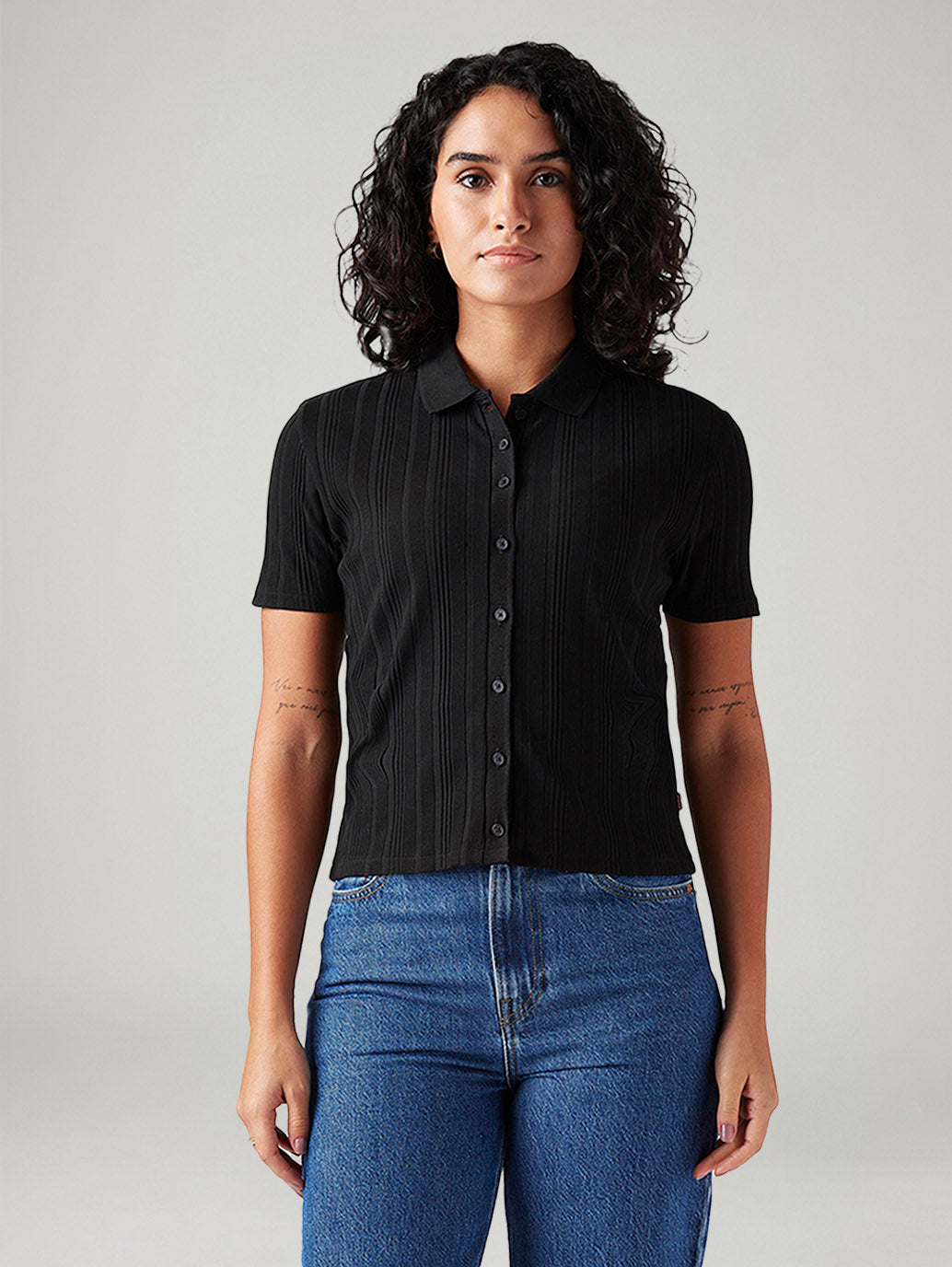 Women's Textured Slim Fit Shirt - Front View