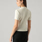 Women's Solid Slim Fit Ribbed T-Shirt - Back View