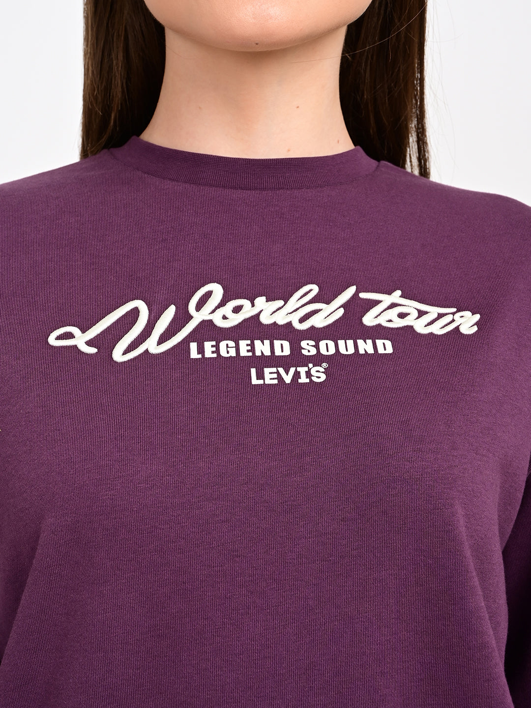 Women's Typography Printed Regular Fit Sweatshirt - detail View