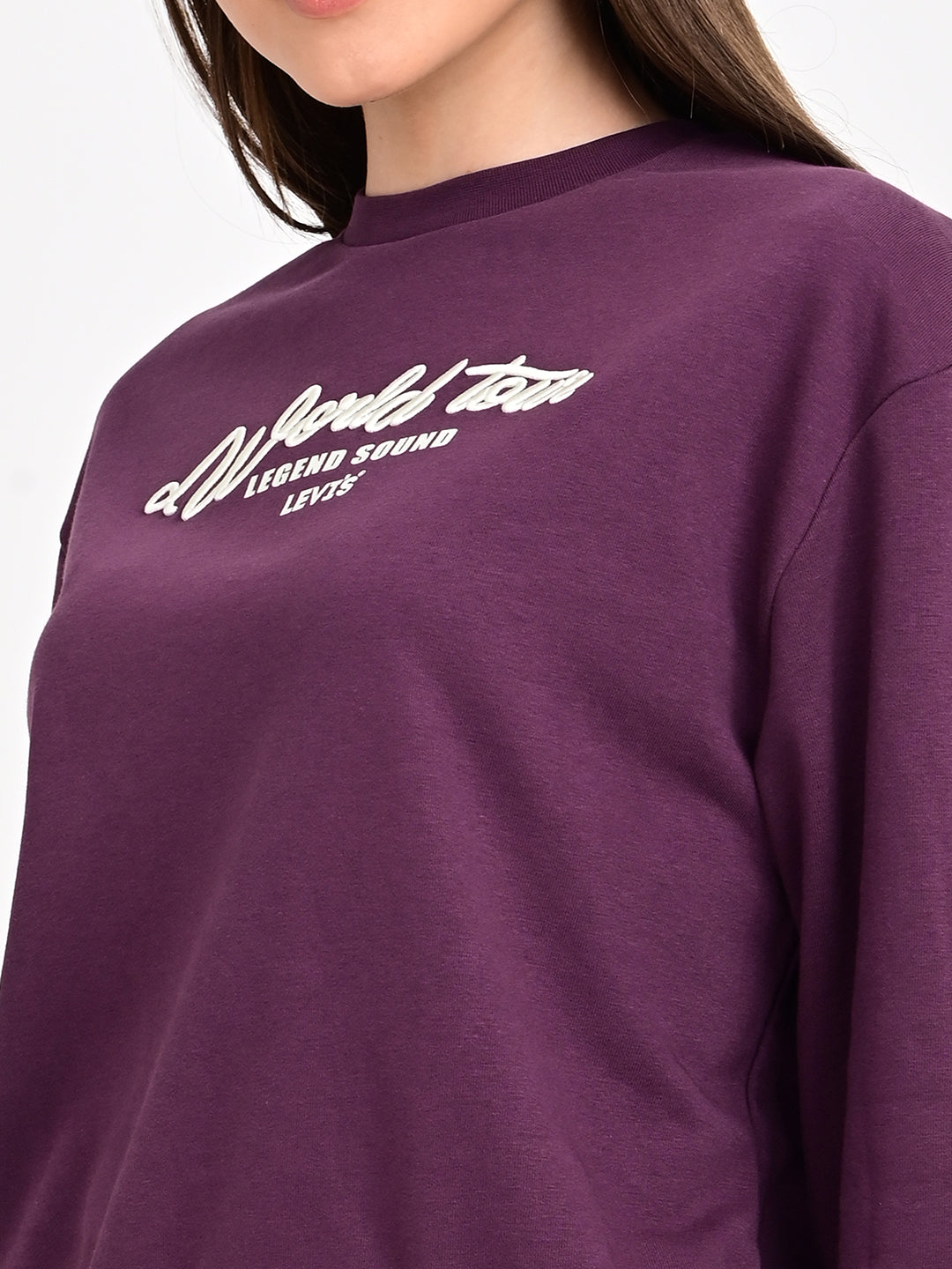 Women's Typography Printed Regular Fit Sweatshirt - detail View