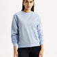 Women's Floral Blue Crew Neck Sweatshirt - Front View