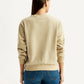 Women's Embroidered Beige Crew Neck Sweatshirt - Back View