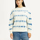 Women's Tie-Dye Off White Crew Neck Sweatshirt - Front View
