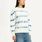 Women's Tie-Dye Off White Crew Neck Sweatshirt - Side View