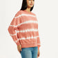 Women's Tie-Dye Peach Crew Neck Sweatshirt - Side View