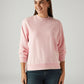Women's Solid Light Pink Crew Neck Sweatshirt - Front View