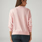 Women's Solid Light Pink Crew Neck Sweatshirt - Back View
