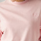 Women's Solid Light Pink Crew Neck Sweatshirt - Detail View