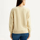 Women's Solid Beige Crew Neck Sweatshirt - Back View