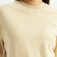 Women's Solid Beige Crew Neck Sweatshirt - Detail View