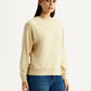 Women's Solid Beige Crew Neck Sweatshirt - Side View
