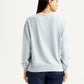 Women's Solid Light Blue Crew Neck Sweatshirt - Back View