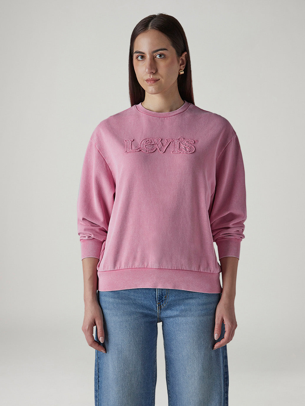 Women's Embroidered Regular Fit Sweatshirt - Front View