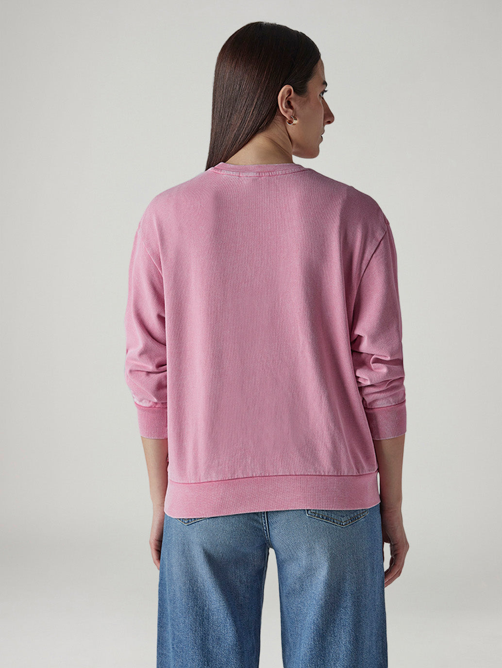 Women's Embroidered Regular Fit Sweatshirt - Back View