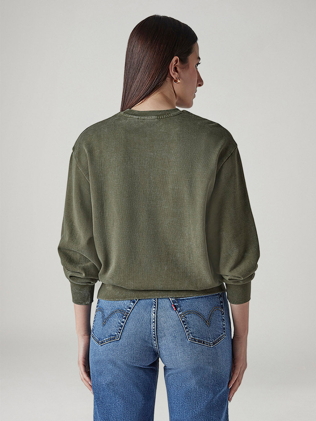 Women's Embroidered Regular Fit Sweatshirt - Back View