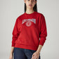 Women's Brand Logo Red Crew Neck Sweatshirt - Front View