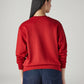 Women's Brand Logo Red Crew Neck Sweatshirt - Back View