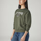 Women's Brand Logo Olive Crew Neck Sweatshirt - Side View