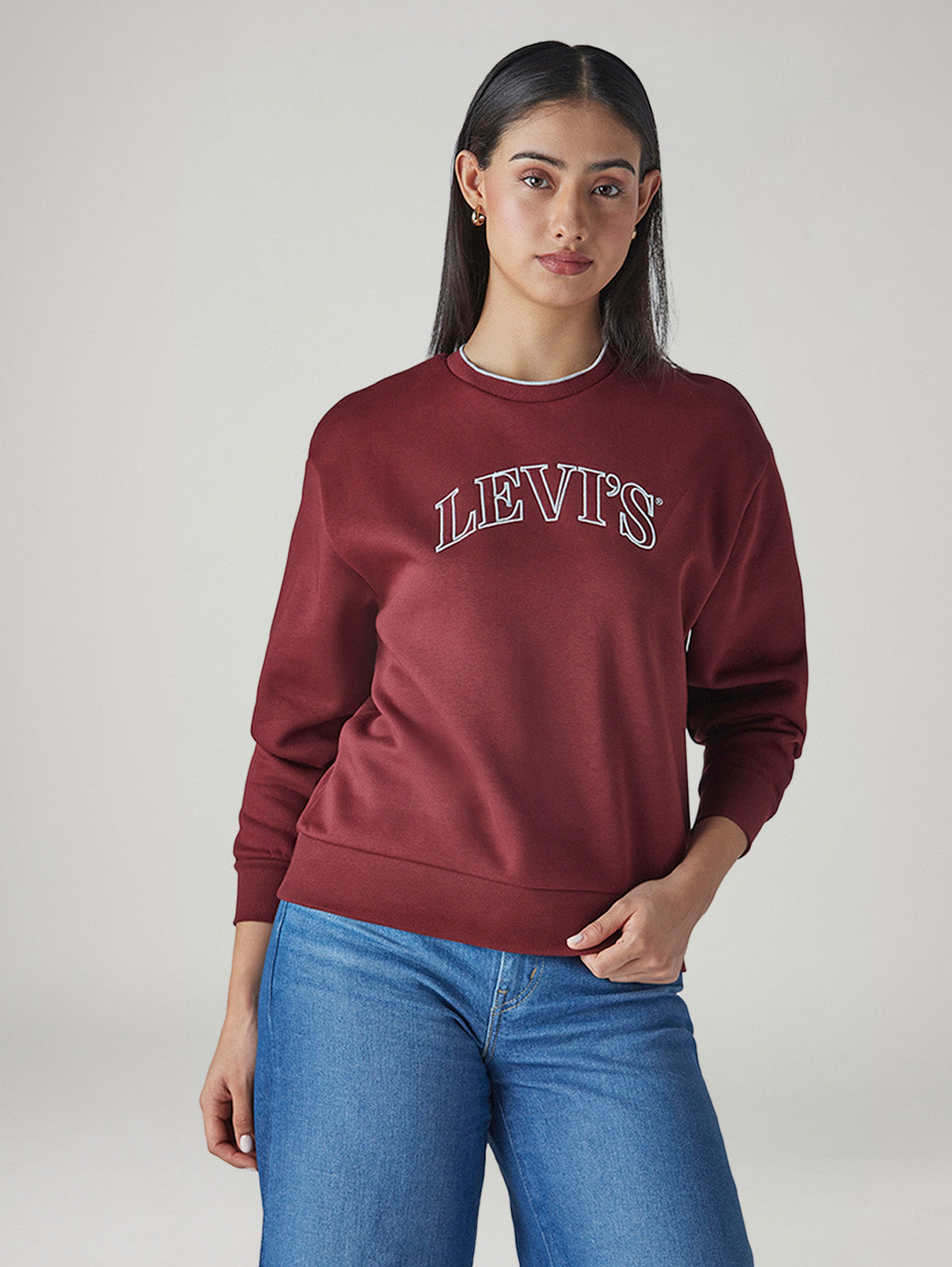 Women's Logo Printed Regular Fit Sweatshirt - Front View