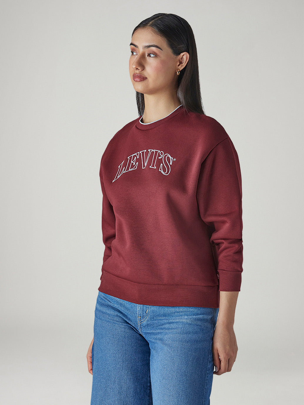 Women's Logo Printed Regular Fit Sweatshirt - Side View
