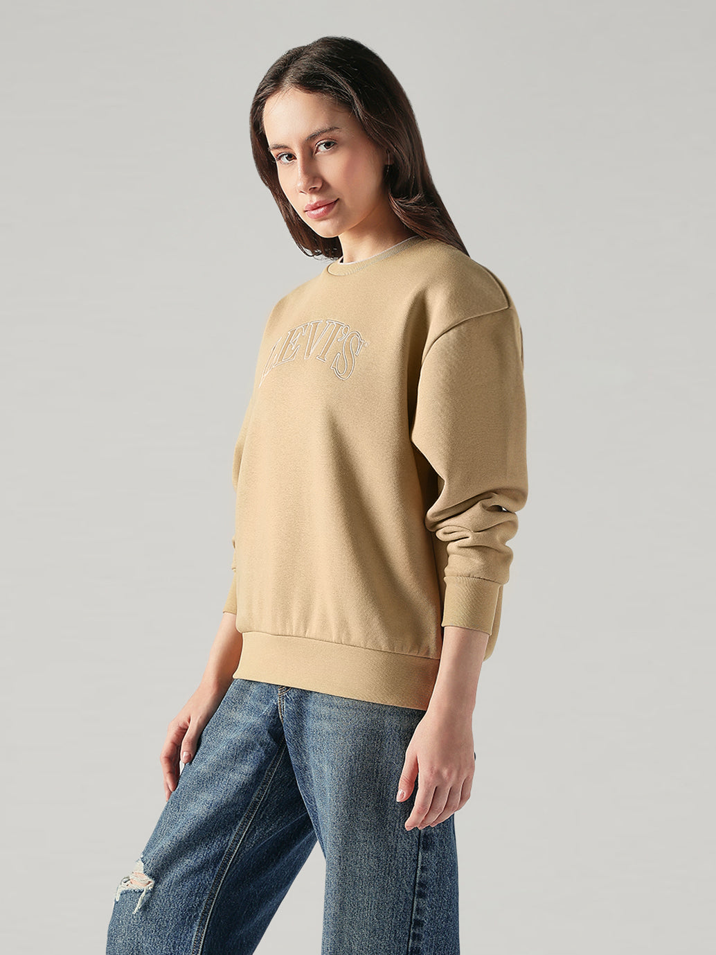 Women's Logo Printed Regular Fit Sweatshirt - Side View