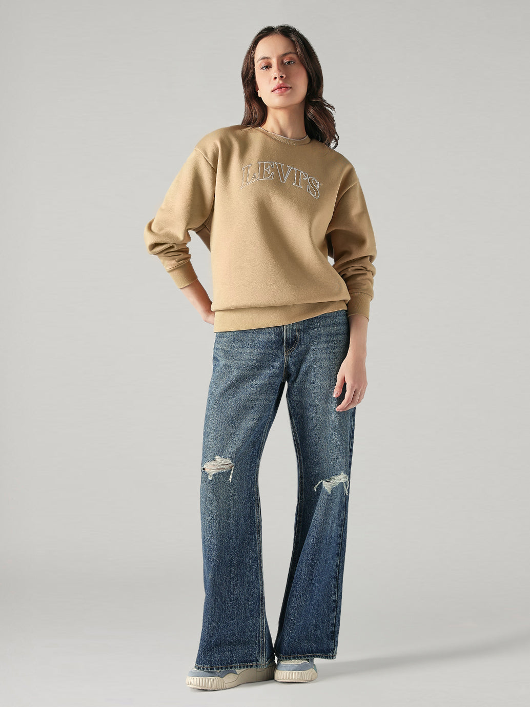 Women's Logo Printed Regular Fit Sweatshirt - Fullshot View