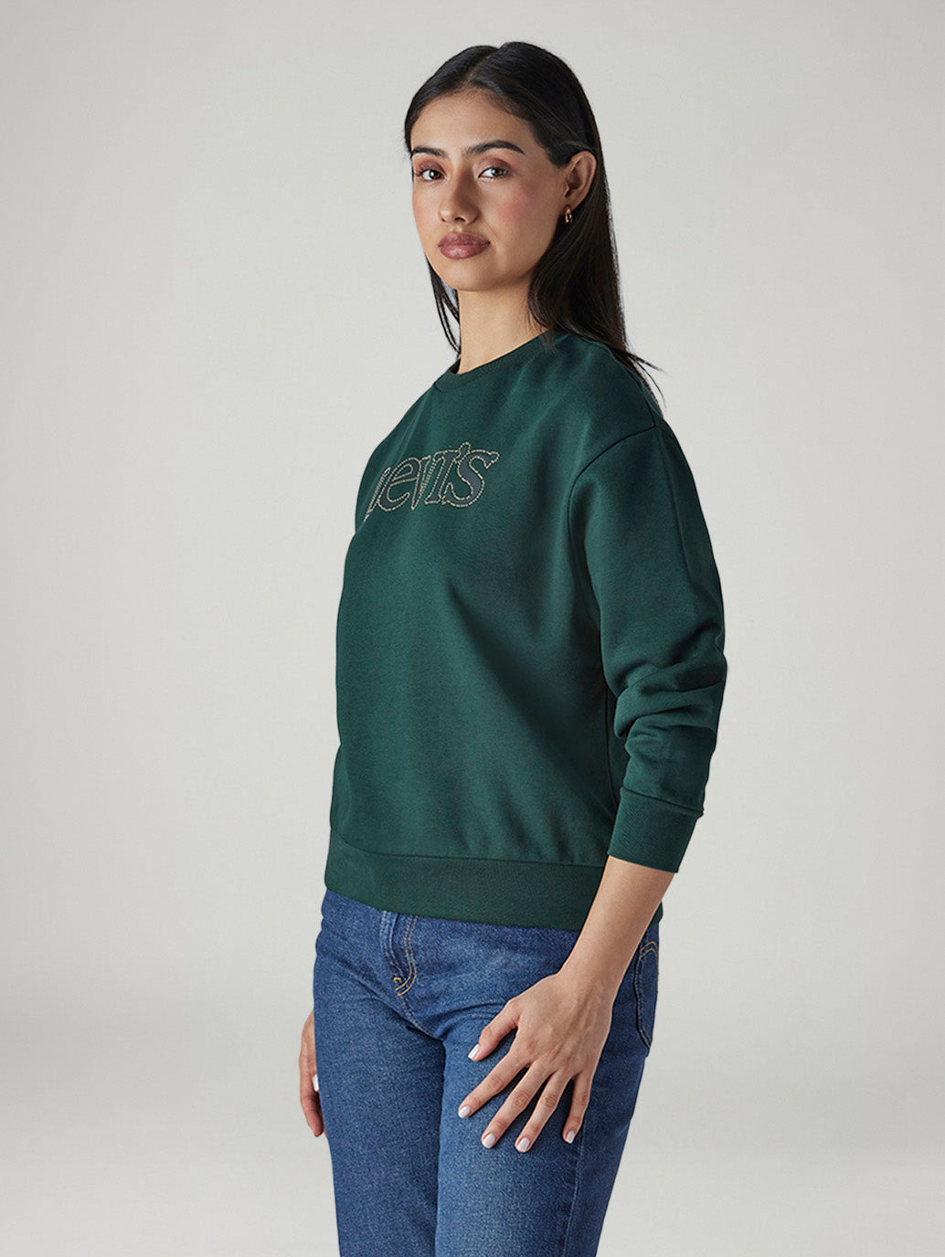 Women's Logo Printed Regular Fit Sweatshirt - Side View