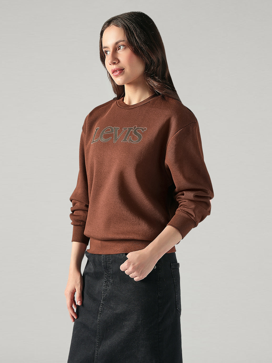 Women's Logo Printed Regular Fit Sweatshirt - Side View