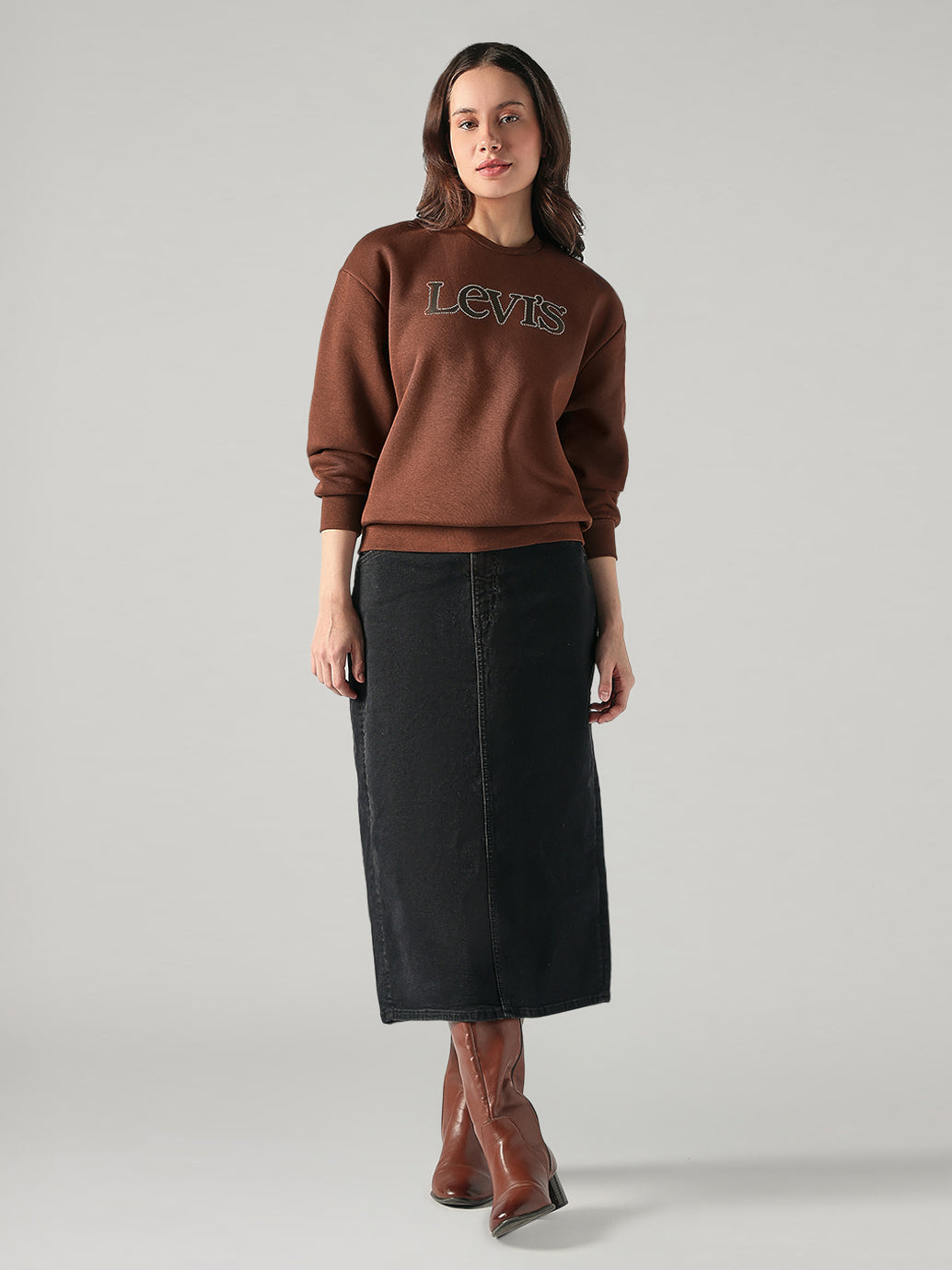 Women's Logo Printed Regular Fit Sweatshirt - Fullshot View