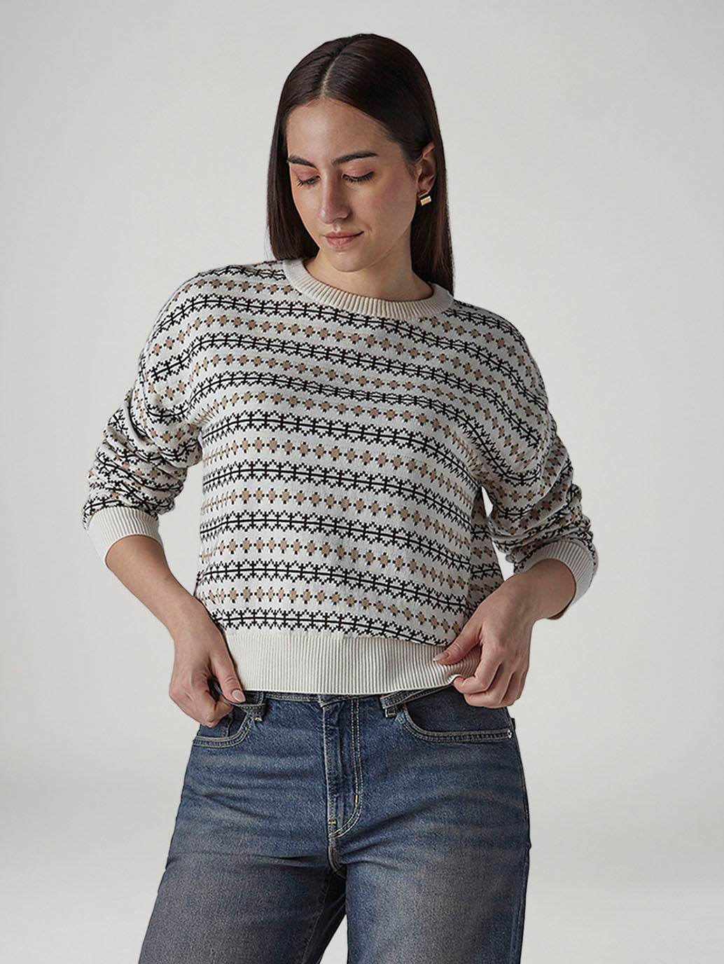 Women's Printed Relaxed Fit Sweater