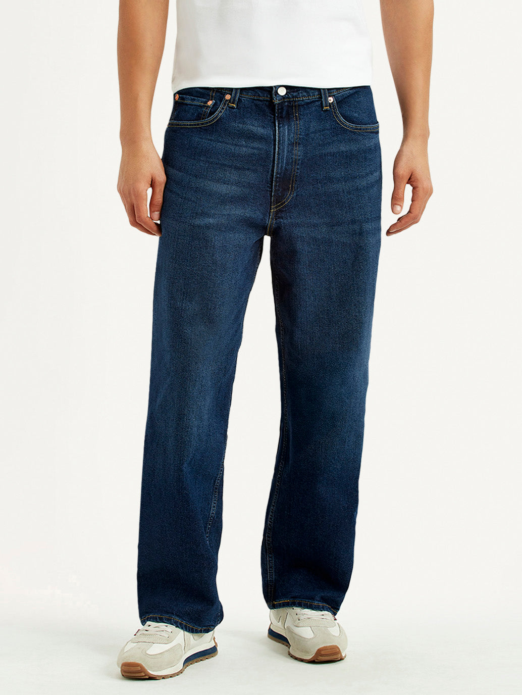 Men's 578 Dark Blue Loose Fit Mid Rise Jeans - Front View