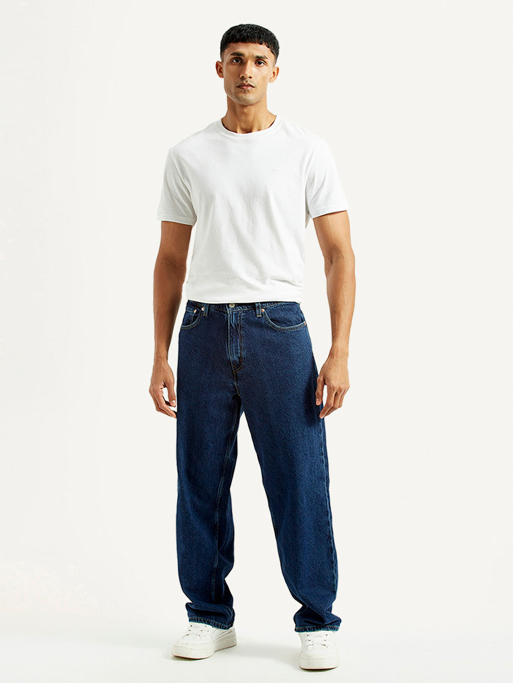 Men's 578 Dark Blue Loose Fit Mid Rise Jeans - Front View