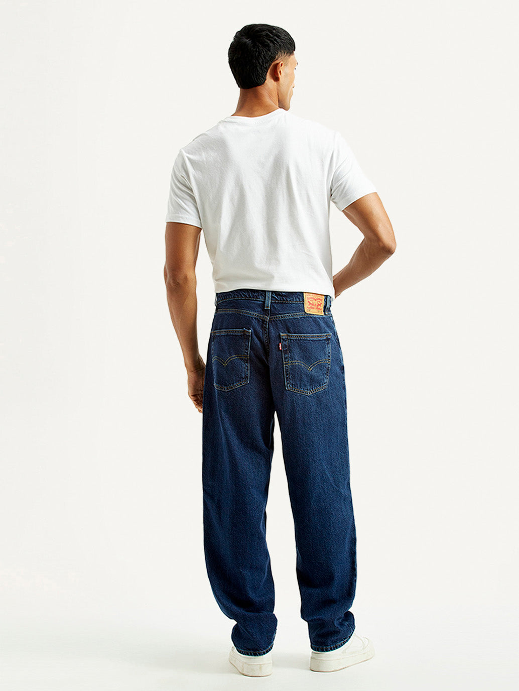 Men's 578 Dark Blue Loose Fit Mid Rise Jeans - Back View