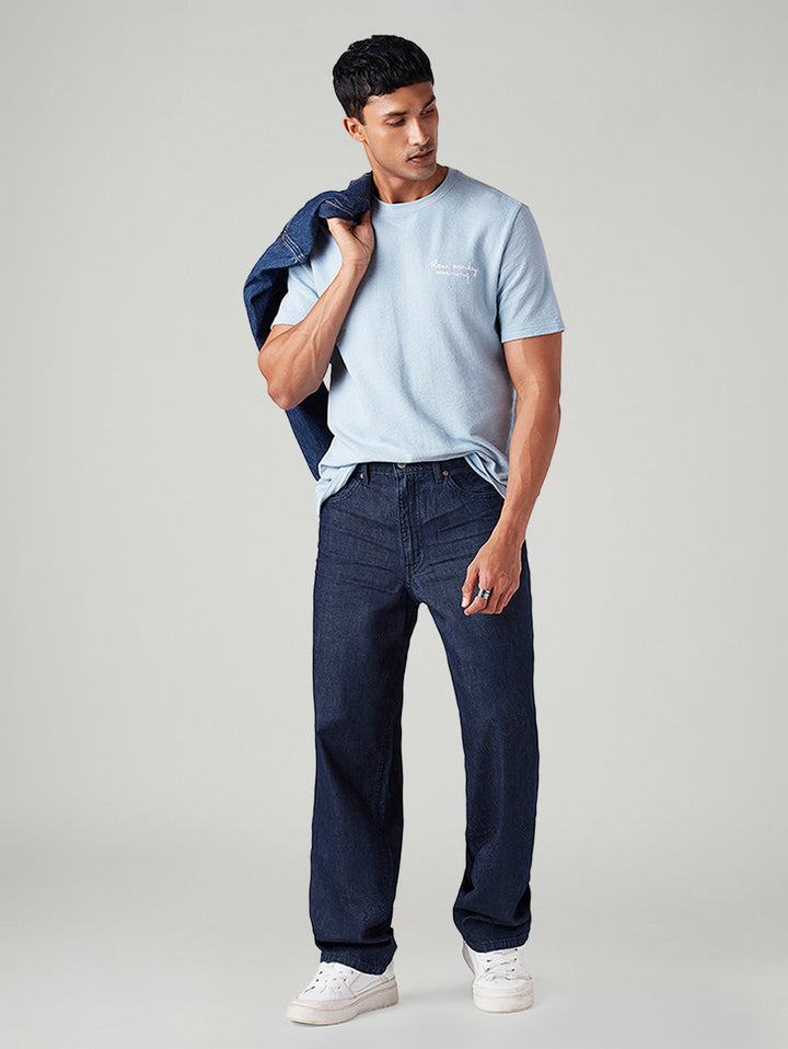 Men's 578 Dark Blue Baggy Fit Mid Rise Jeans