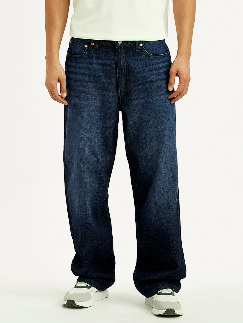Men's 578 Dark Blue Baggy Fit Mid Rise Jeans - Front View
