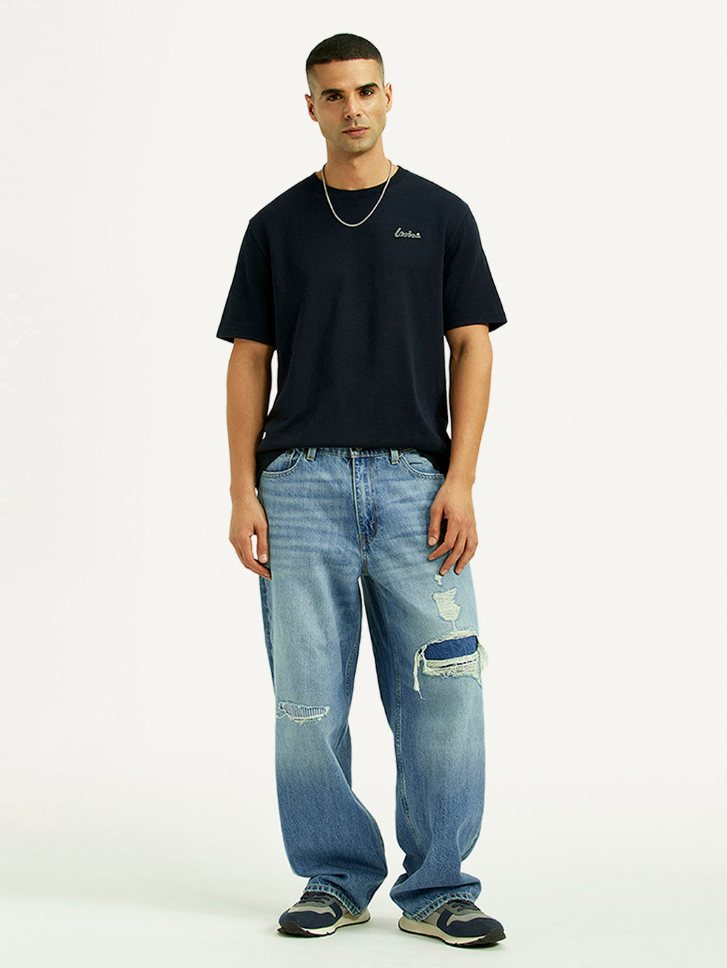 Men's 578 Light Blue Baggy Fit Mid Rise Jeans - Styleshot View