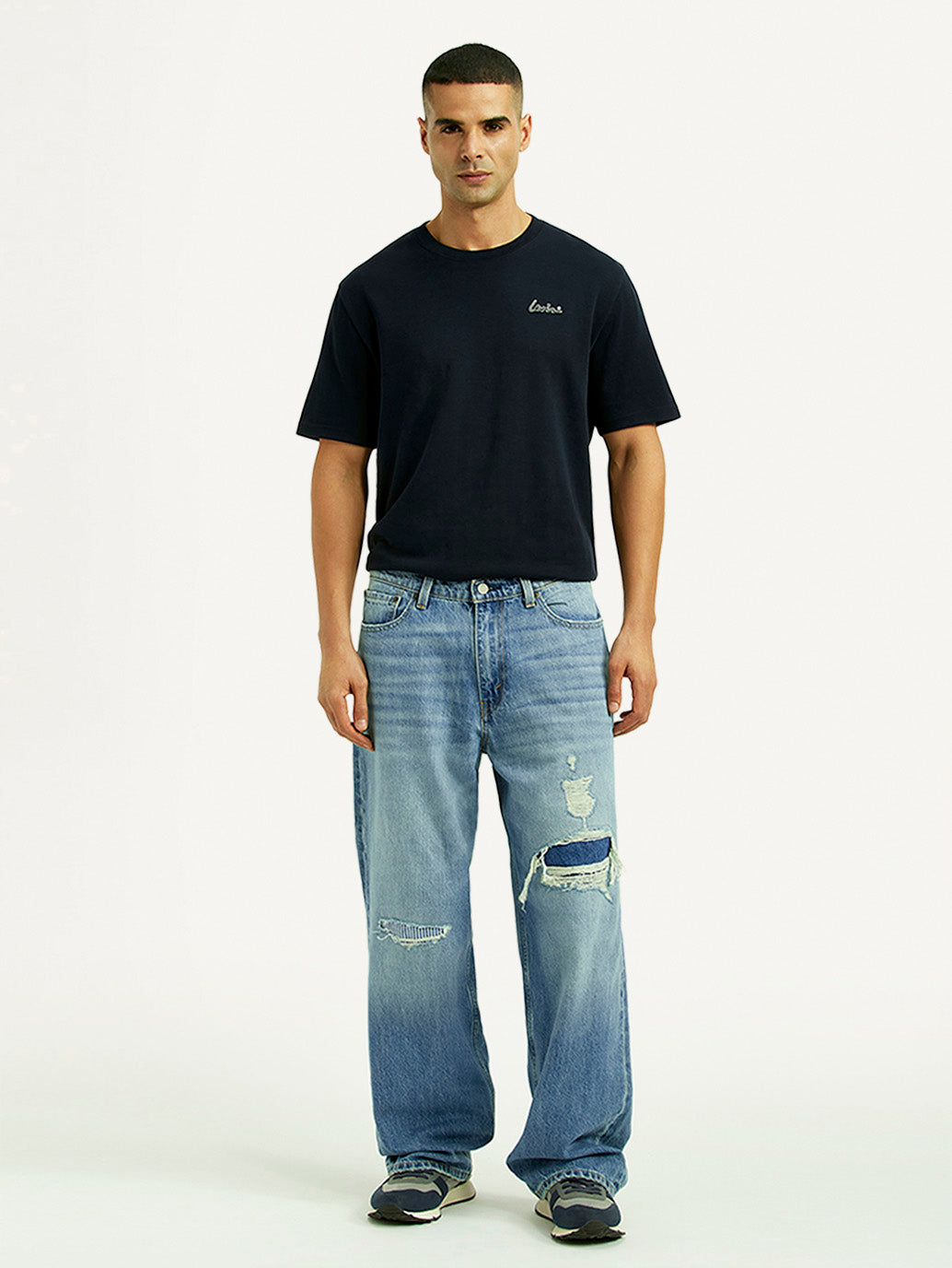 Men's 578 Light Blue Baggy Fit Mid Rise Jeans