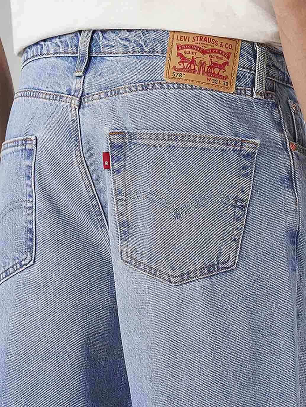 Men's 578 Light Blue Baggy Fit Mid Rise Jeans - 20 View