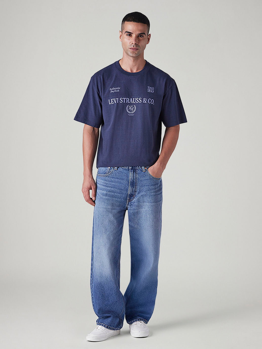 Men's 578 Med Indigo Baggy Fit Mid Rise Jeans - 20 View