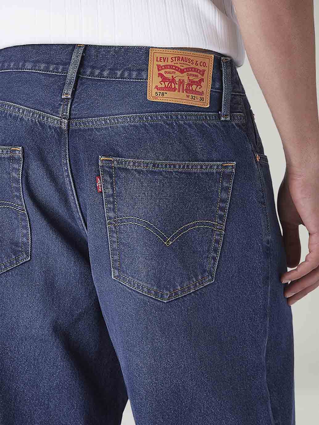 Men's 578 Indigo Baggy Fit Mid Rise Jeans - Detail View