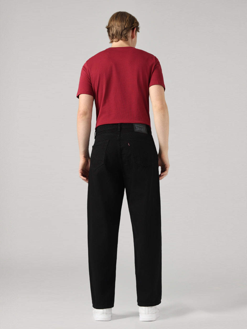 Men's 578 Black Baggy Fit Mid Rise Jeans - Back View