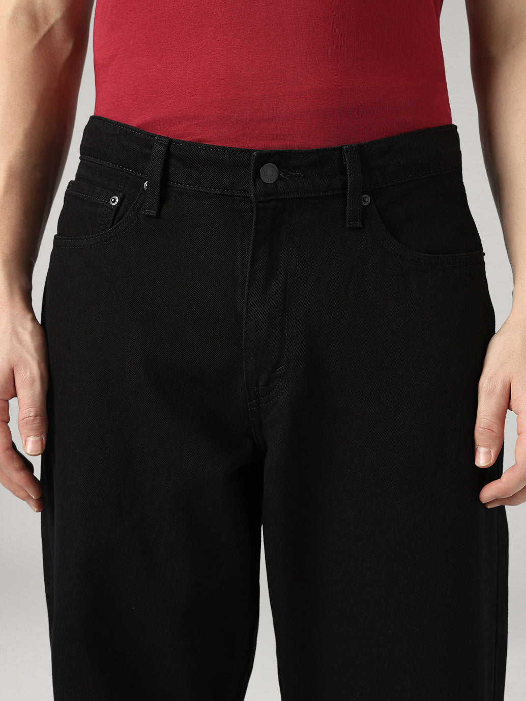 Men's 578 Black Baggy Fit Mid Rise Jeans - 20 View