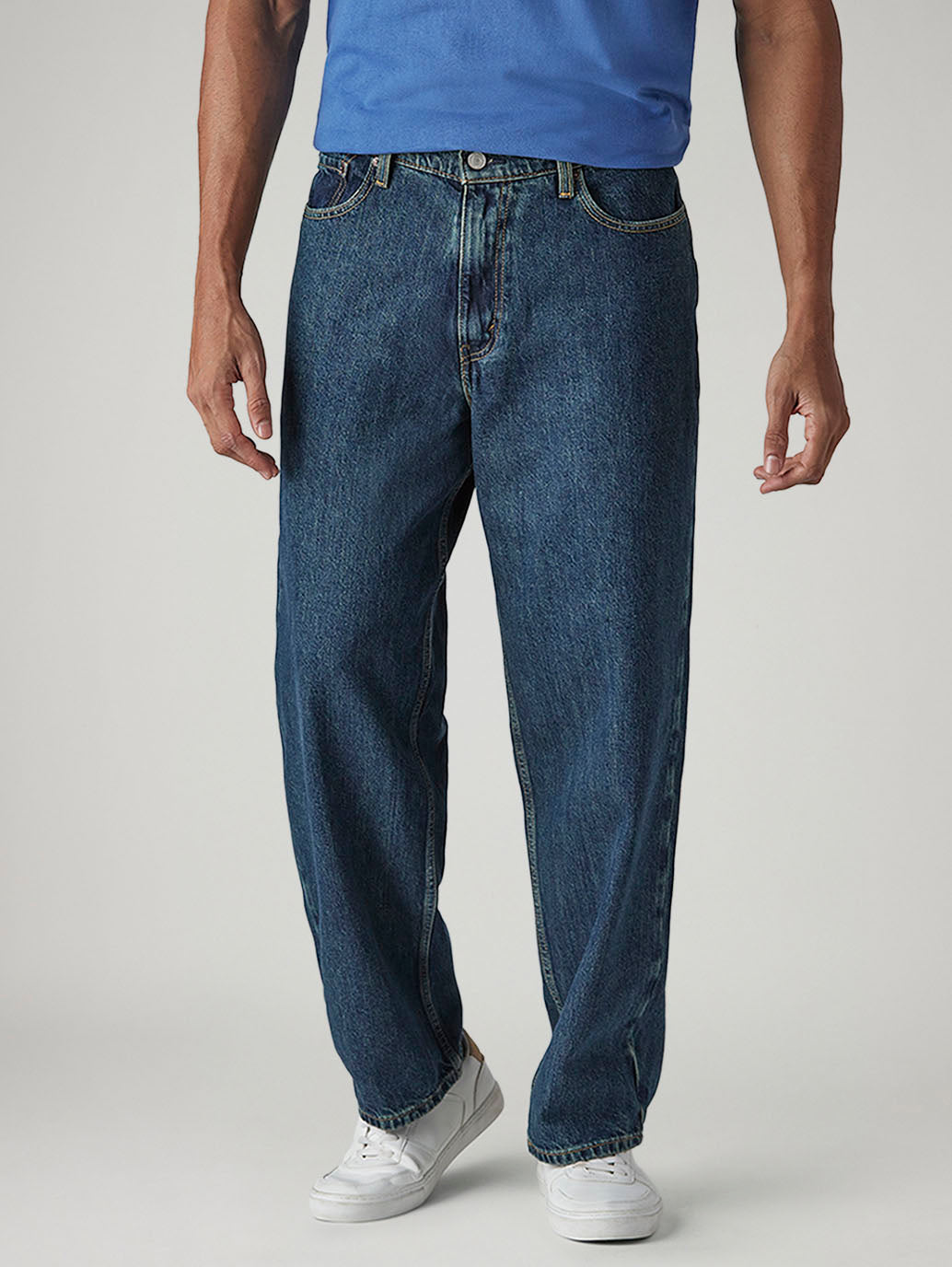 Men's 578 Dark Indigo Baggy Fit Mid Rise Jeans - Front View