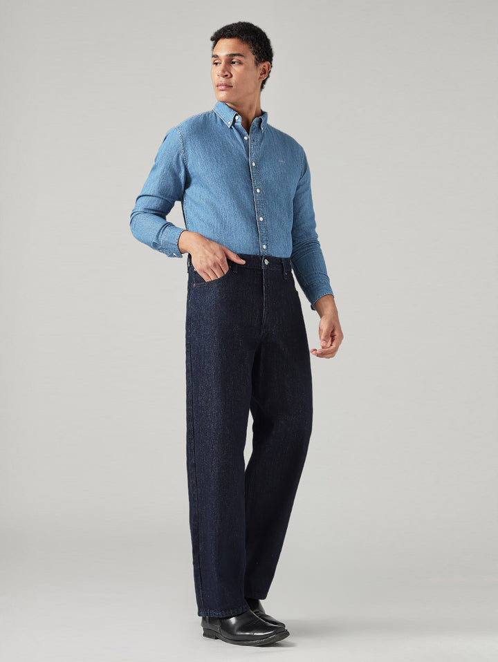 Men's 578 Dark Blue Baggy Fit Mid Rise Jeans