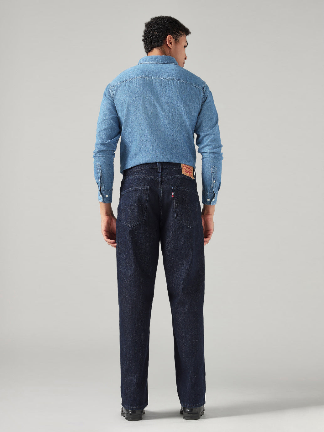 Men's 578 Dark Blue Baggy Fit Mid Rise Jeans - Back View