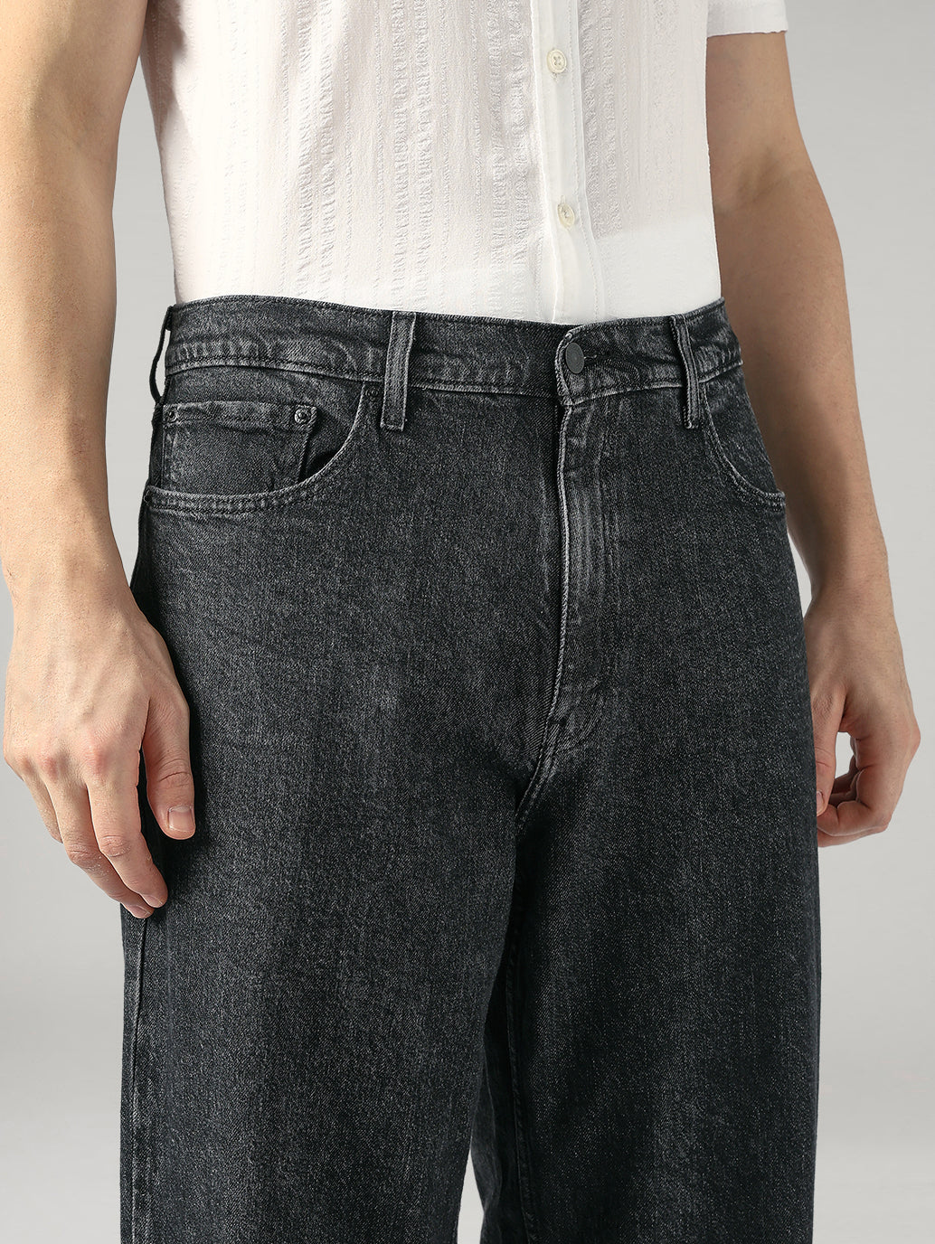 Men's 578 Black Baggy Fit Mid Rise Jeans - 20 View