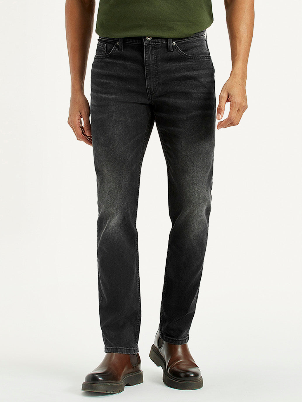 Men's 511 Black Slim Fit Mid Rise Jeans - Front View
